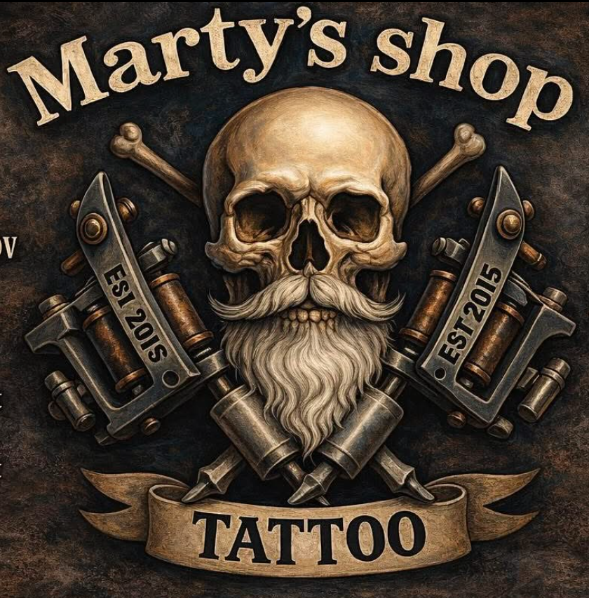 Tatouage Marty's Shop – Logo officiel